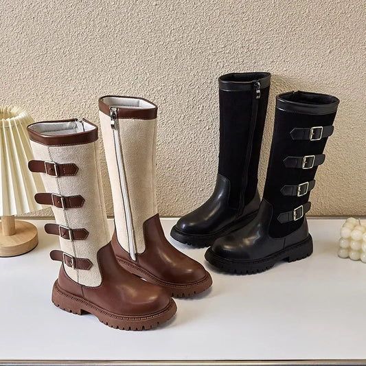 Girls Comfortable British Style Versatile Trendy Leather Boots