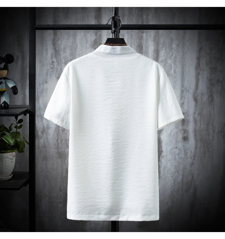 Men's 2PCs Cotton Linen Shirts Pants Set