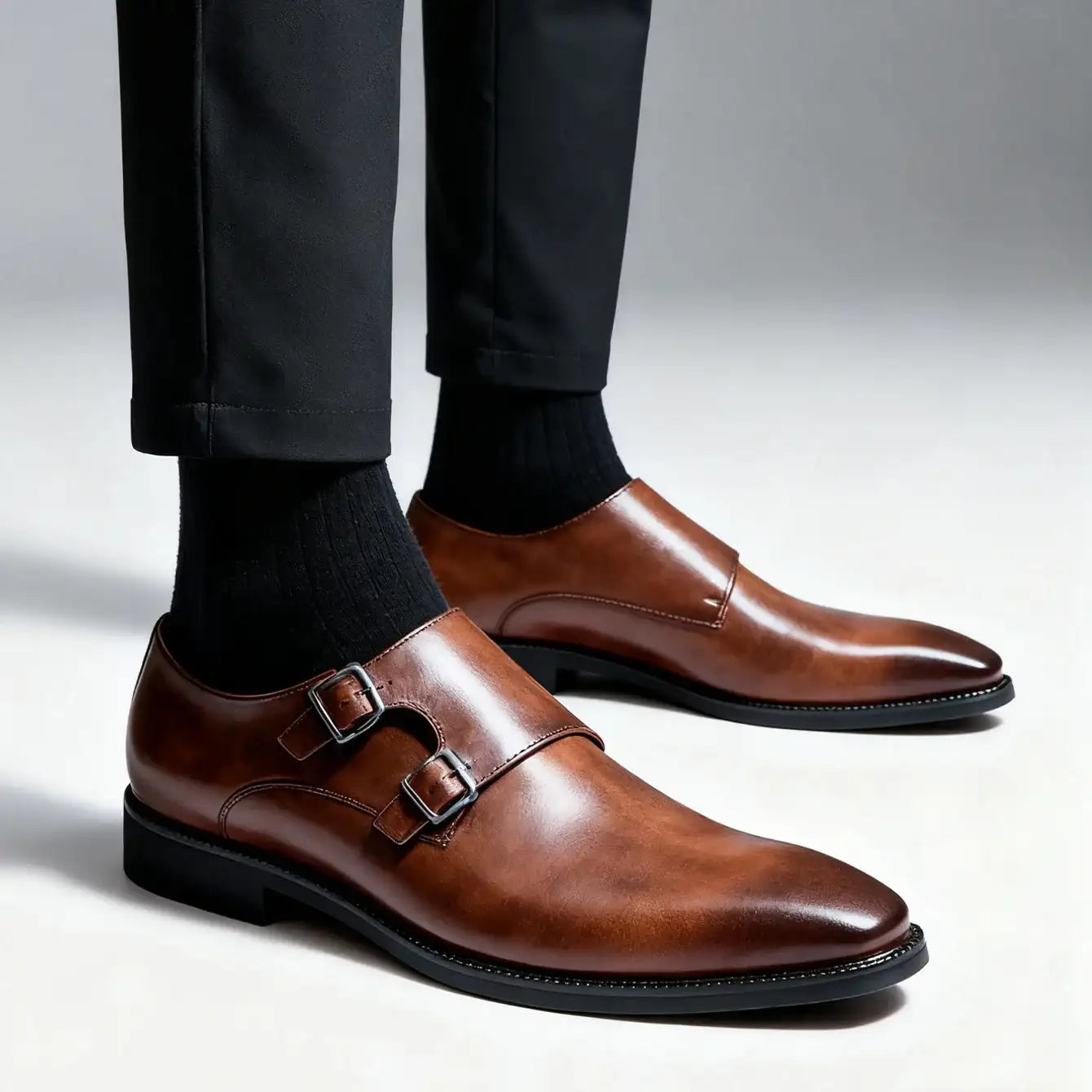 Men's Monk Leather Business Comfortable Oxfords Shoes