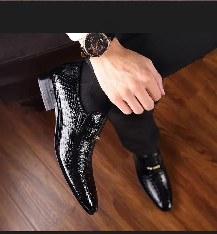 Men's PU Leather Pattern Business Shoes