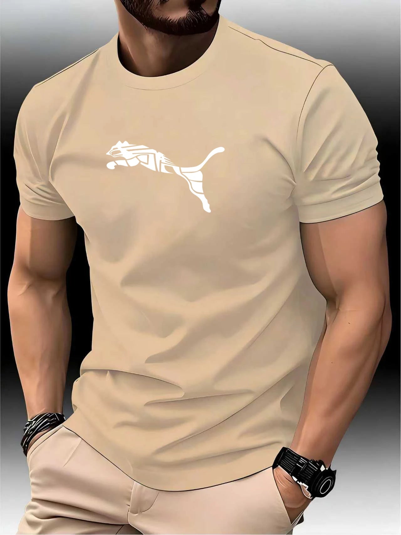 Men's Crewneck Casual Trend High End High Quality T-shirt