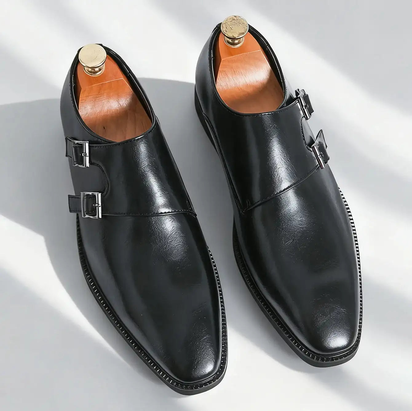 Men's Monk Leather Business Comfortable Oxfords Shoes