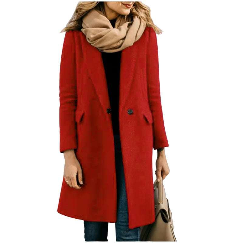 Women's Wool Blends Trench Lining Coat