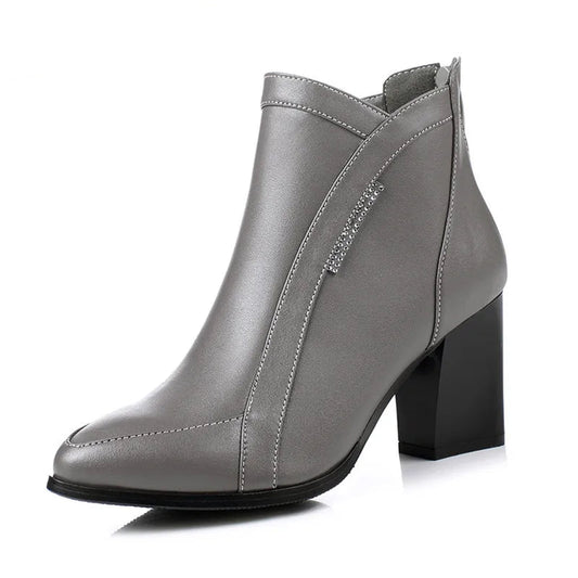 Women's Genuine Leather High Heel Boots