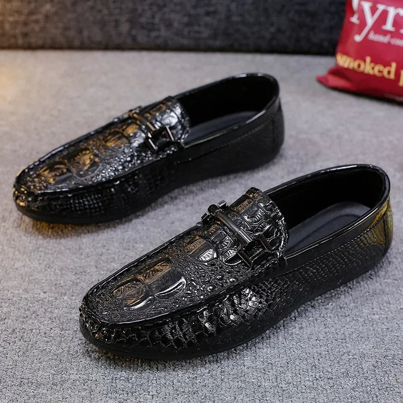 Men's Crocodile Pattern Trendy Breathable Shoes
