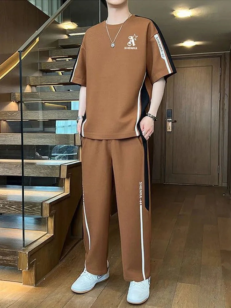 Men's 2PCs Trendy Comfortable Breathable Loose Plus Size Set