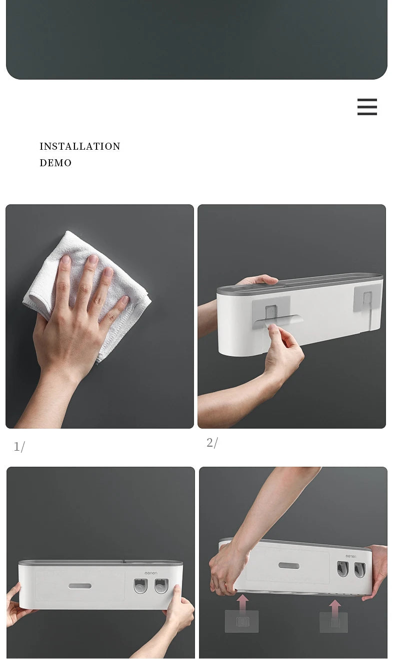 Toothbrush Holder Magnetic Adsorption Inverted Toothpaste Dispenser