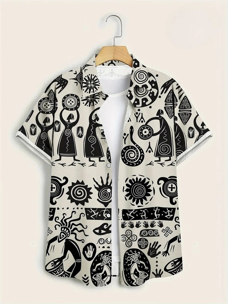 Men's Paisley Graphic Short Sleeved Bohemian T-shirt