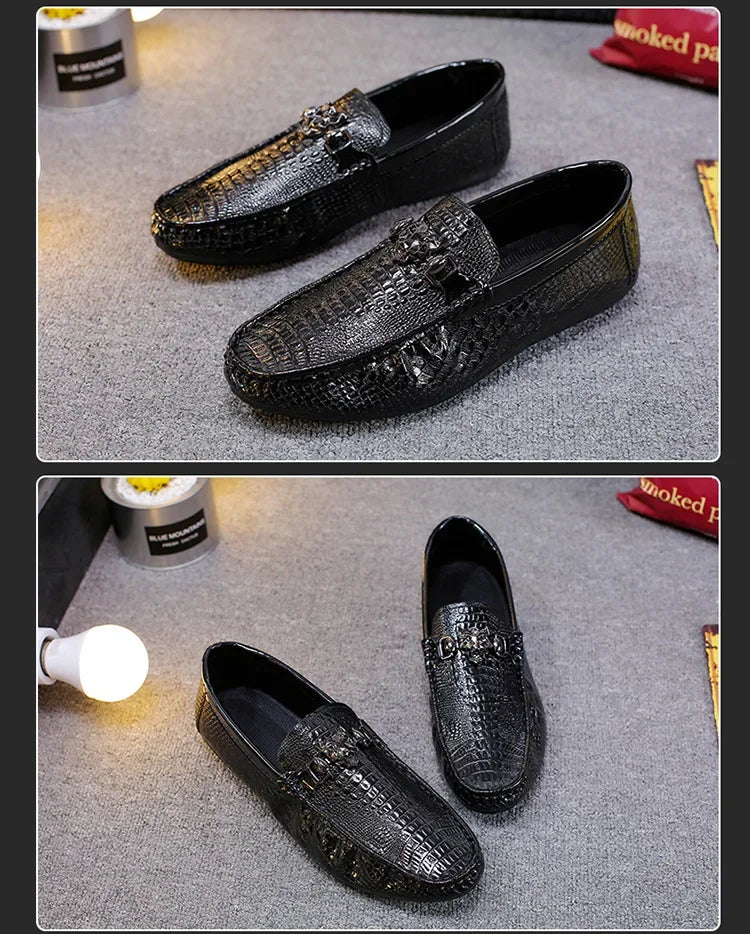 Men's Crocodile Pattern Trendy Breathable Shoes