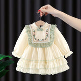 Girls Sweet Long Sleeve Little Princess Dress