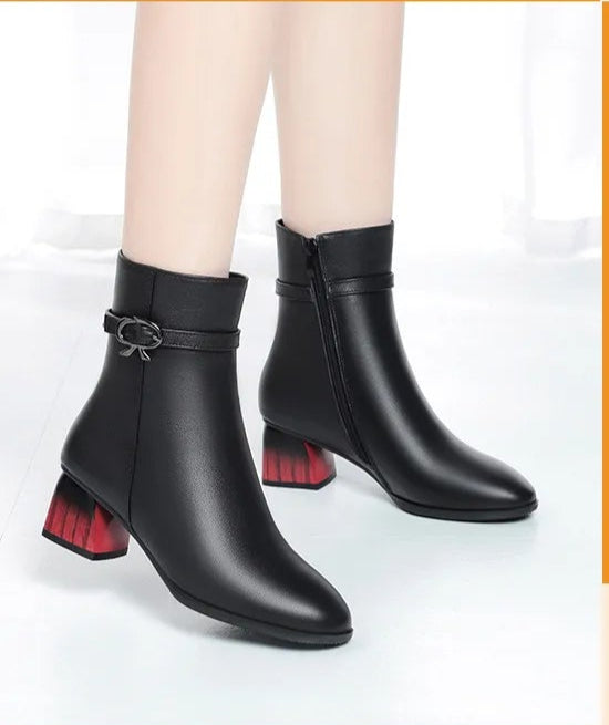 Women's Wool Genuine Leather Ankle Boots