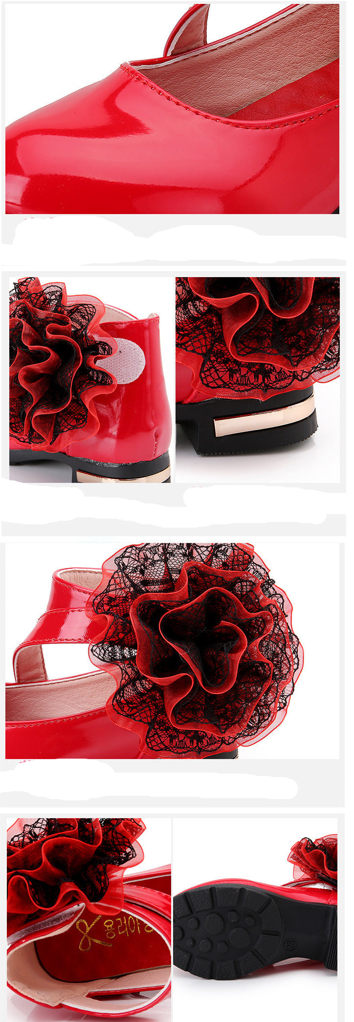 Girls Flower Leather Fashion Dress Shoes