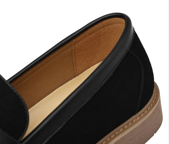 Men's Retro Cow Suede Leather Business Loafers Shoes