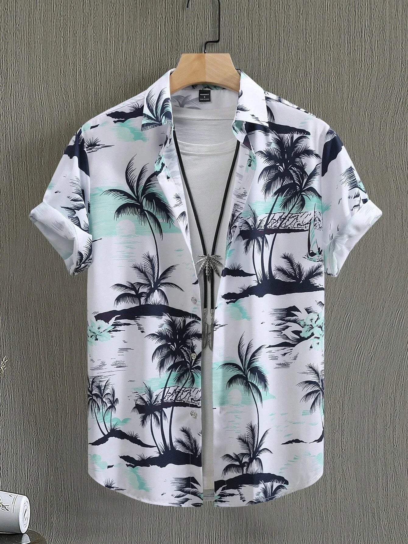 Men's Hawaiian Print Thin Beach Slim Vintage Shirt