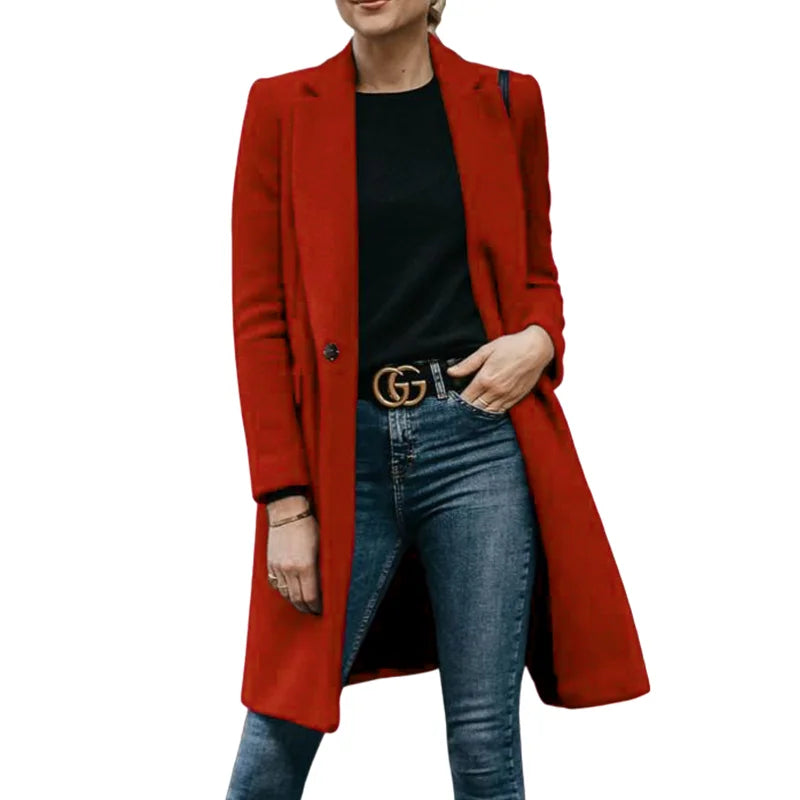 Women's Wool Blends Trench Lining Coat