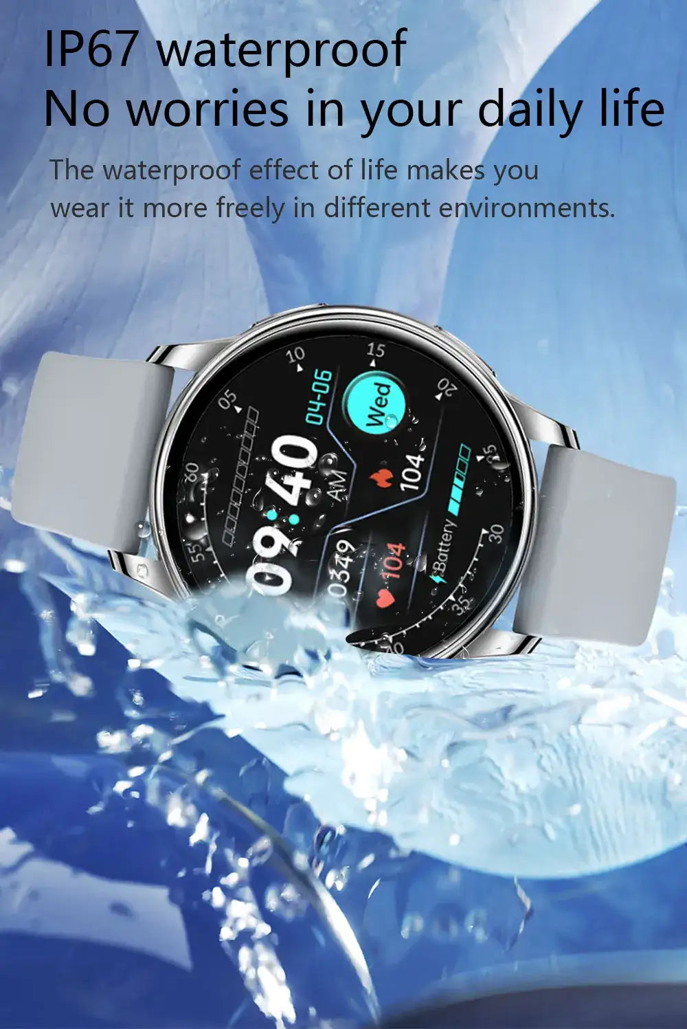 Bluetooth Call Fitness Tracker Heart Rate Sport Smartwatch