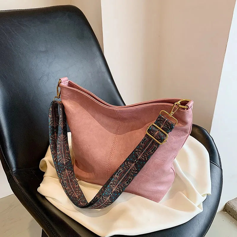 Women's Large Capacity Geometric Wide Shoulder bag