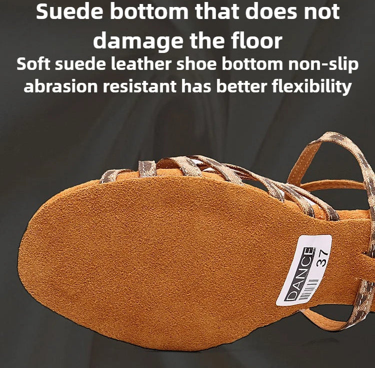 Women's Genuine Leather Flexible Sole Ballroom Shoes