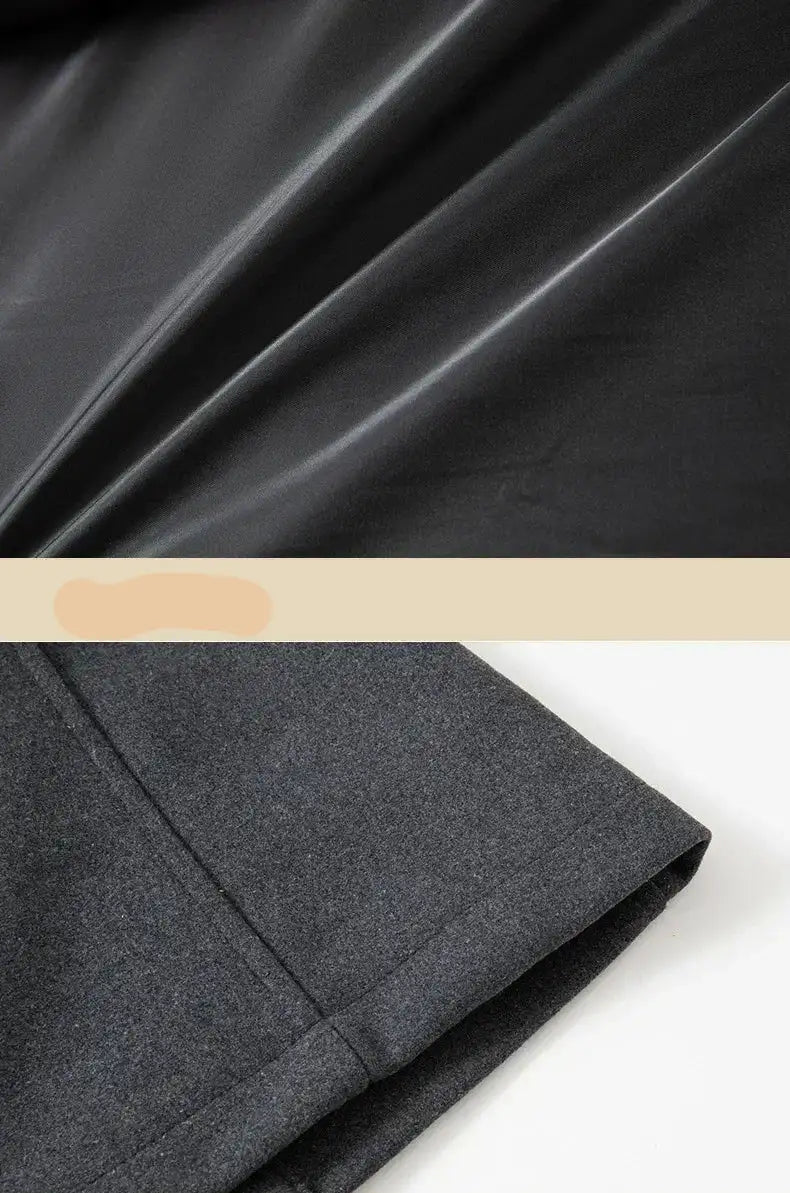 Men's Long Double Collar Windbreak Wool Trench Coat