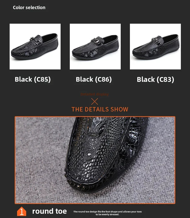 Men's Crocodile Pattern Trendy Breathable Shoes