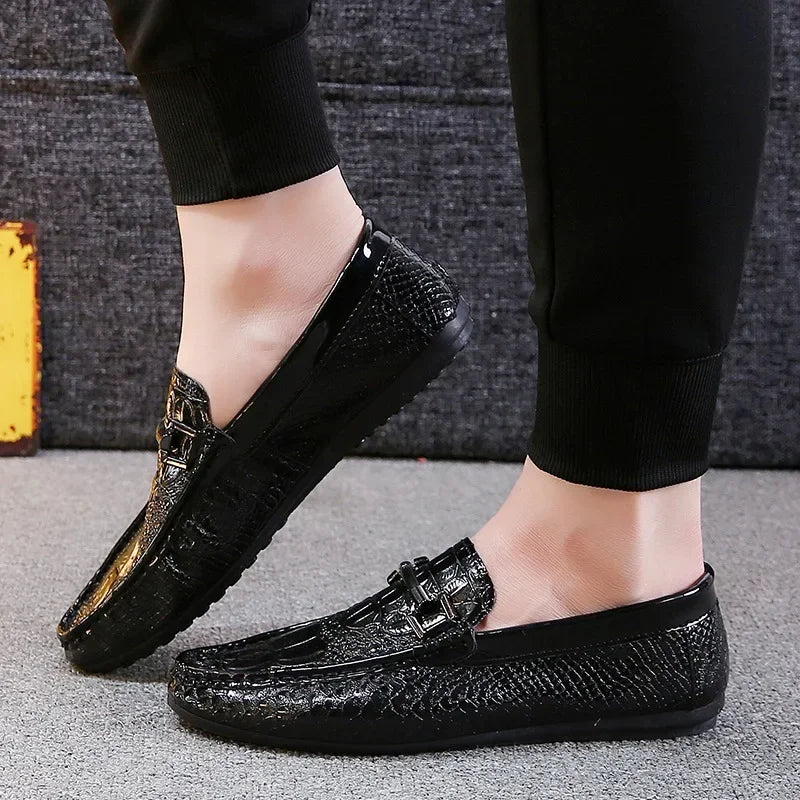 Men's Crocodile Pattern Trendy Breathable Shoes