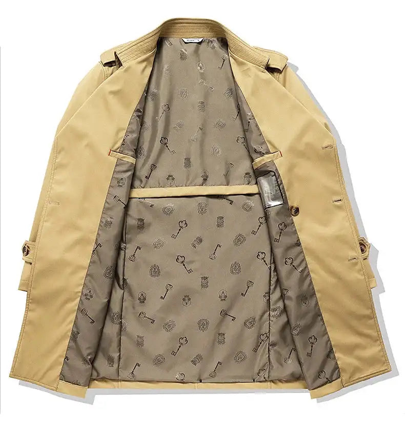Men's Windbreaker High Quality Double-Breasted Coat