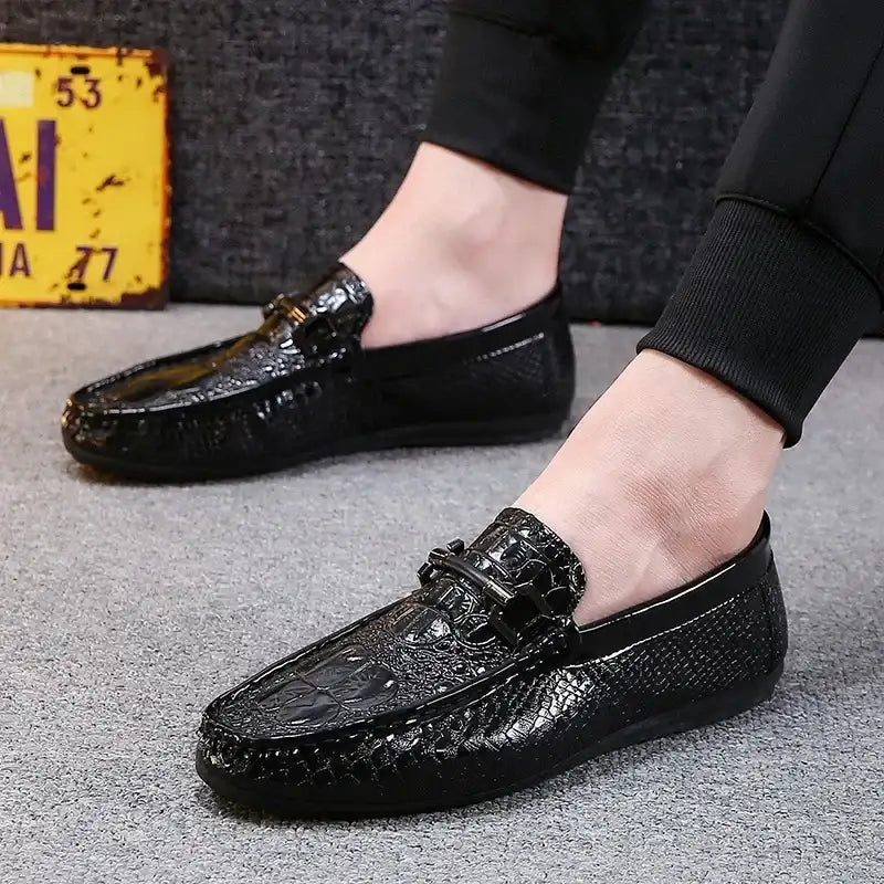 Men's Crocodile Pattern Trendy Breathable Shoes