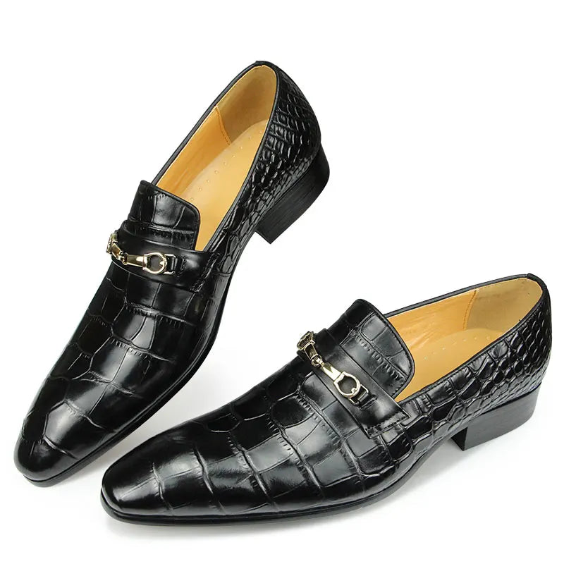 Men's High Quality Cowhide Leather Office Loafers Shoes