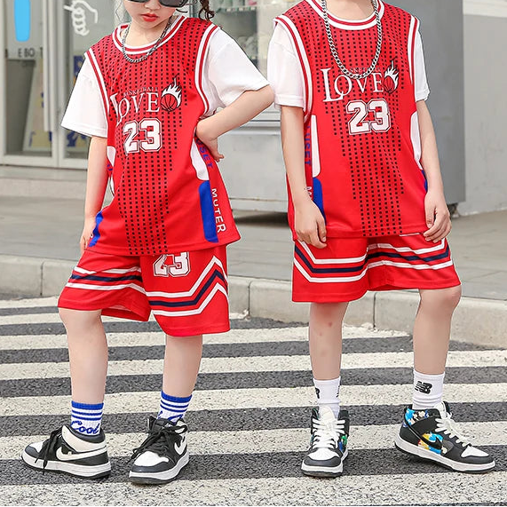Kids 2Pcs Basketball Quick Drying Comfortable Tracksuit Set