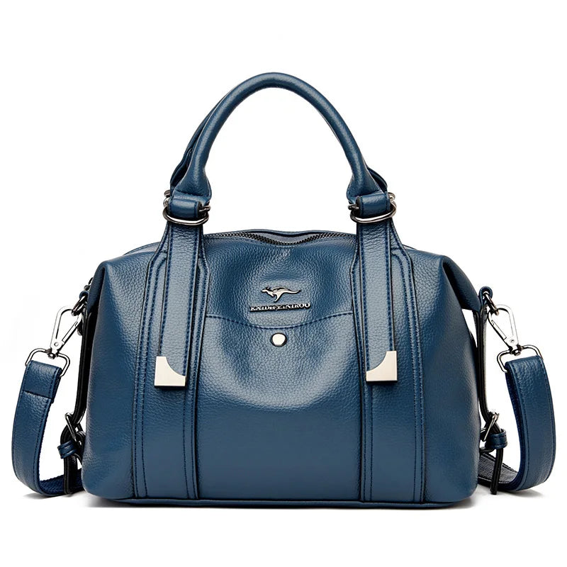 Woman's Luxury Designer Trendy Large Capacity Leather Handbag