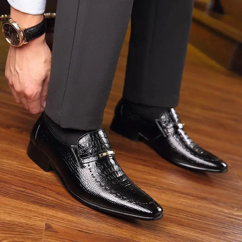 Men's PU Leather Pattern Business Shoes