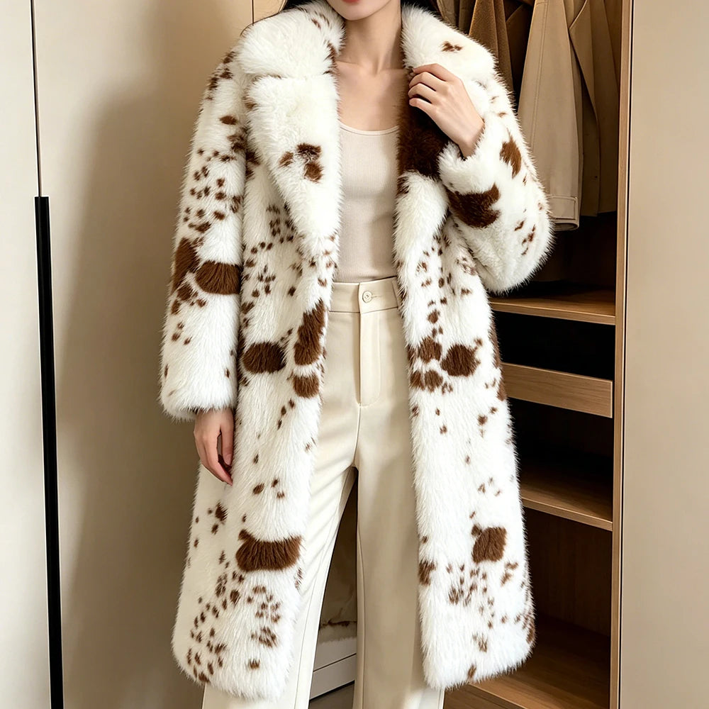Women's Long Faux Fur Fluffy Thick Coat