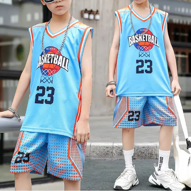 Kids 2Pcs Basketball Quick Drying Comfortable Tracksuit Set