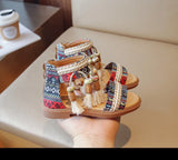 Girls Bohemian Princess Beach Beaded Sandals