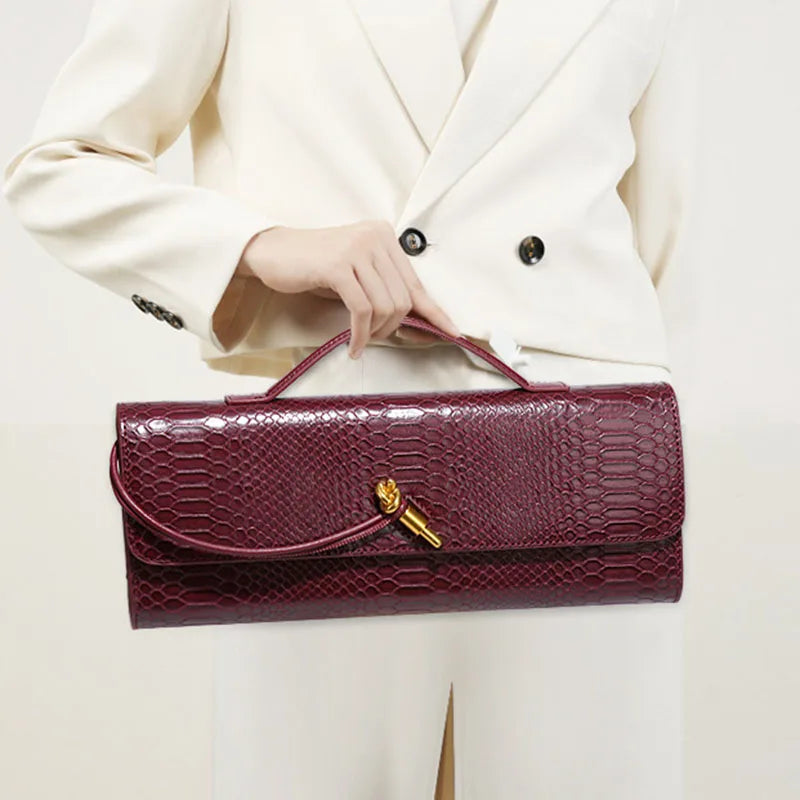 Women's PU Leather Top Handle Long Purse