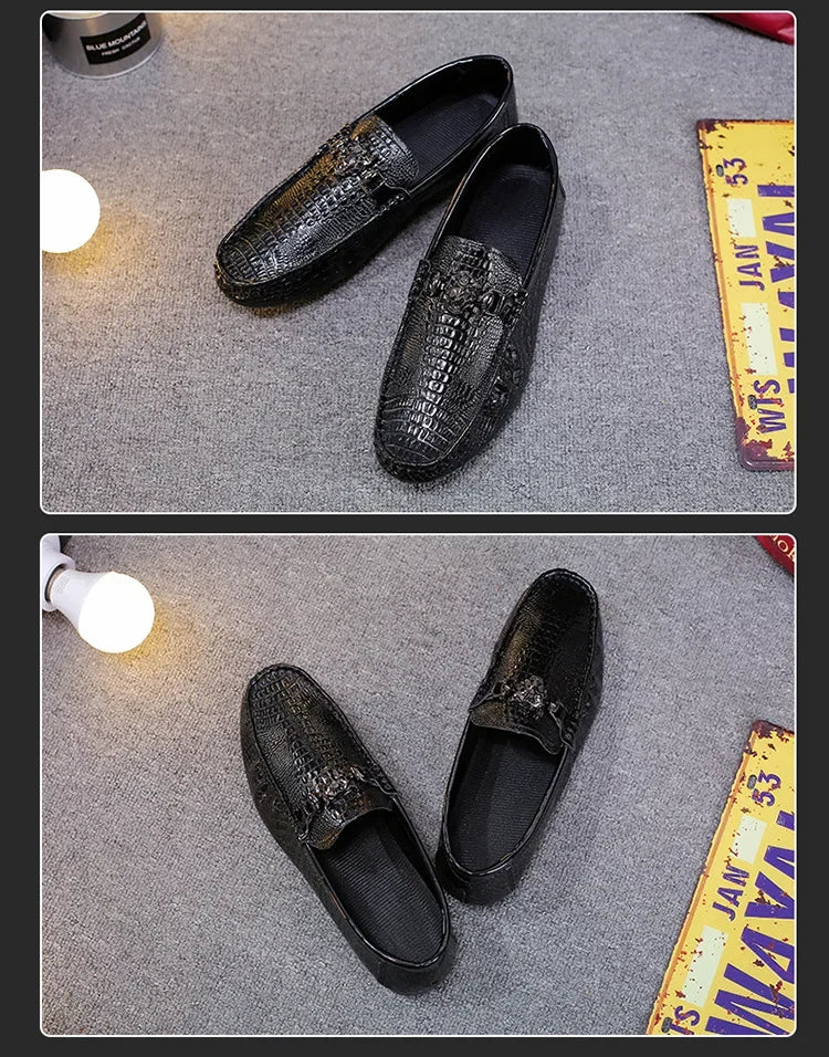 Men's Crocodile Pattern Trendy Breathable Shoes