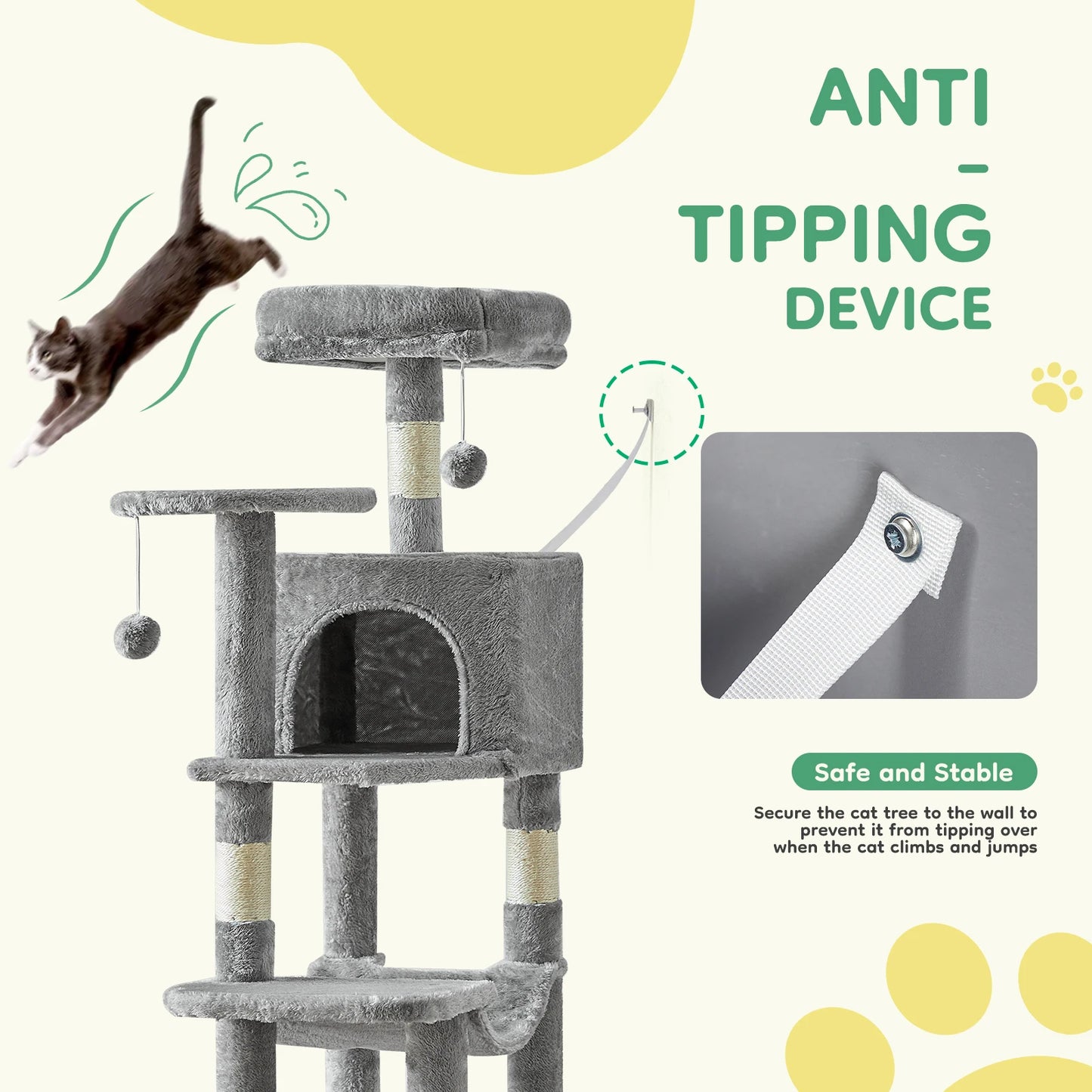 Cat Tree Tall Multi Cat Climbing Tower
