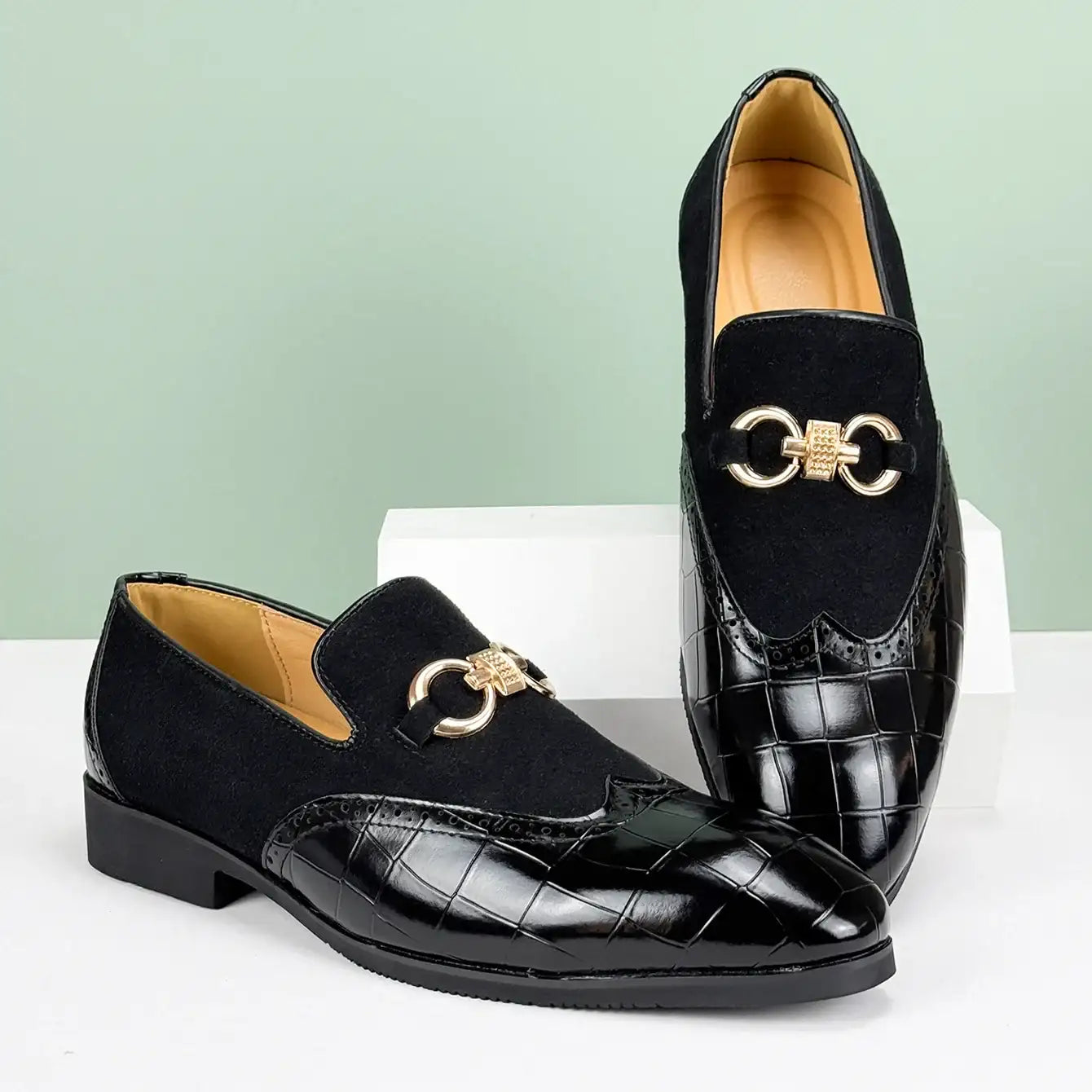 Men's British Style Oxford Breathable Leather Business Loafers Shoes