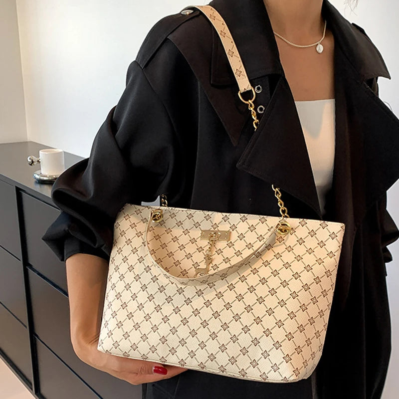 Women's Presbyopia Texture Soft Leather Large Capacity Handbag
