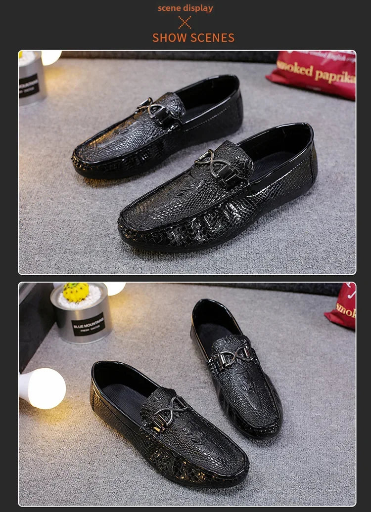 Men's Crocodile Pattern Trendy Breathable Shoes