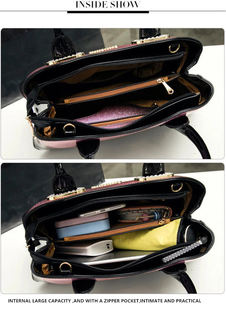 Women's Patent Leather Messenger Shoulder Handbag