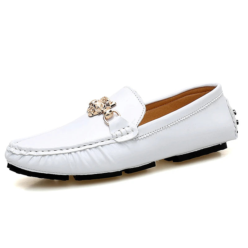 Men's Glossy Leather Slip-On Trendy Handmade Shoes