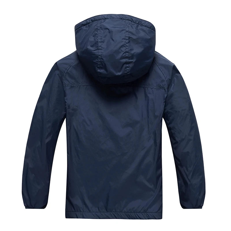 Kids' Double Deck Hoodie Waterproof Windbreaker Jacket