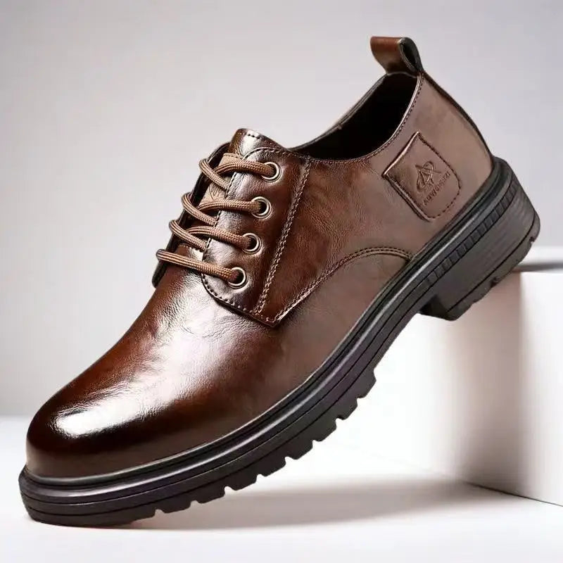 Men's Low Cut Genuine Leather British Retro Style Boots Shoes