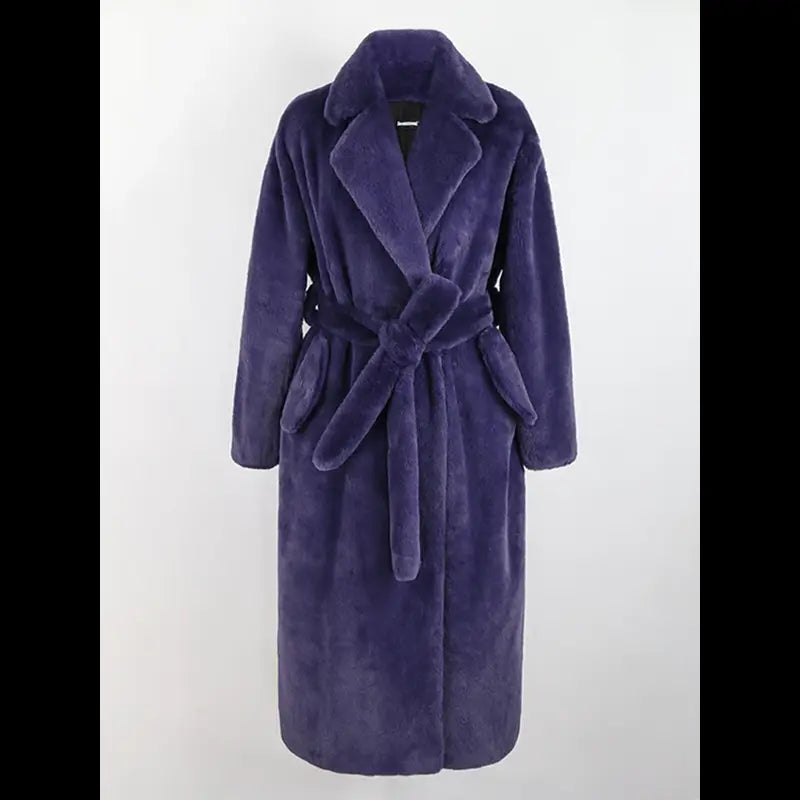 Women's Long Fluffy Faux Fur Coat