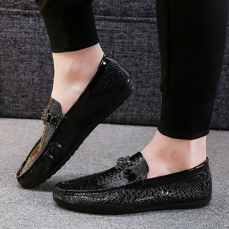 Men's Crocodile Pattern Trendy Breathable Shoes