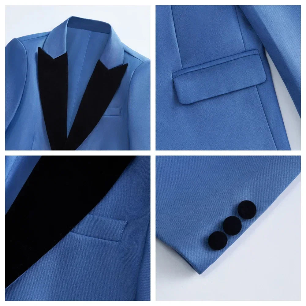 Boys 5Pcs Blazer Vest Pants Bow Tie Necktie Set