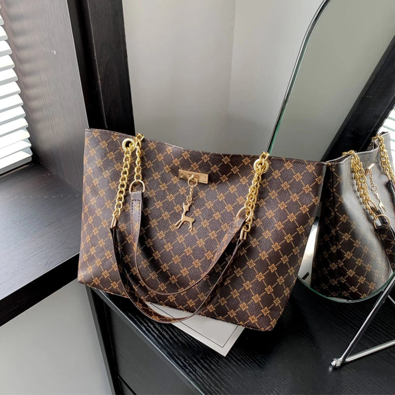 Women's Presbyopia Texture Soft Leather Large Capacity Handbag