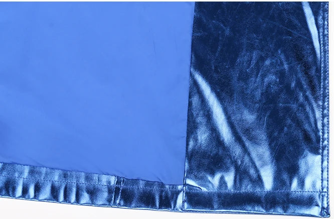 Women's Long Shiny Reflective Patent Leather Trench Coat