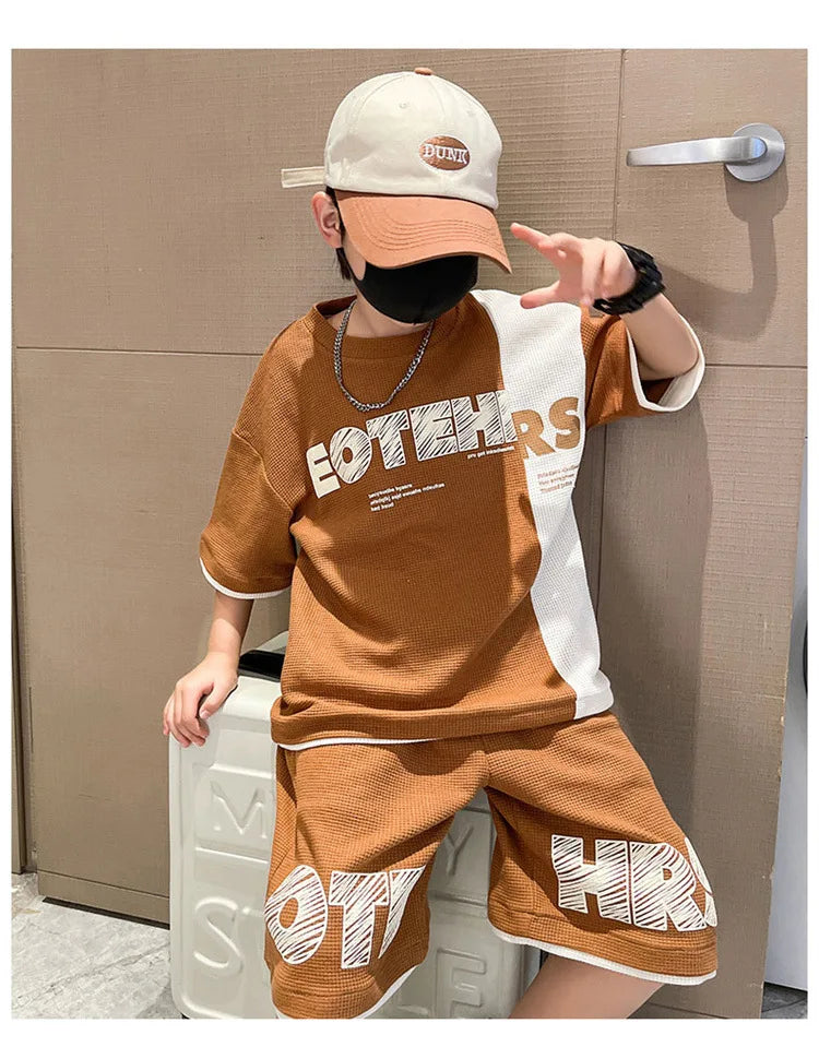 Boys 2Pcs Top And Short Tracksuit Sets